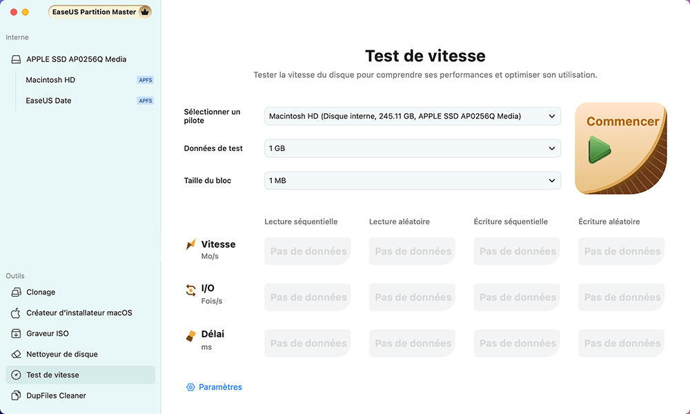 test de la vitesse du disque sur mac-1
