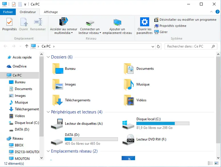 Ouvrir l'explorateur de fichiers de Windows pour accéder à la carte SD.