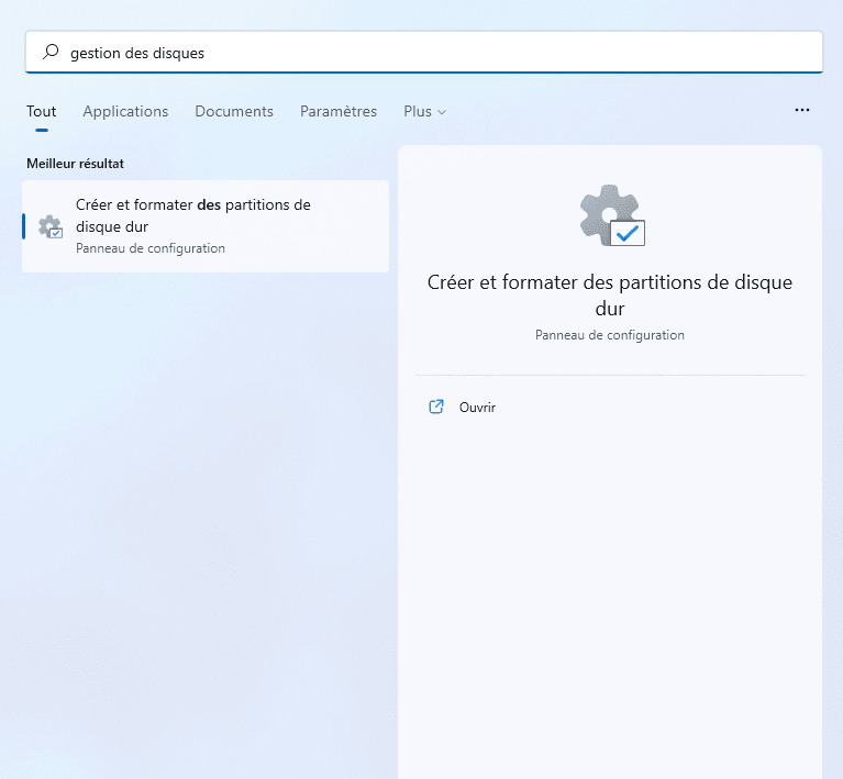 créer et formater des partitions de disque dur