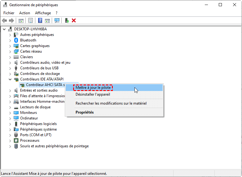 reinstaller les pilotes de stockage