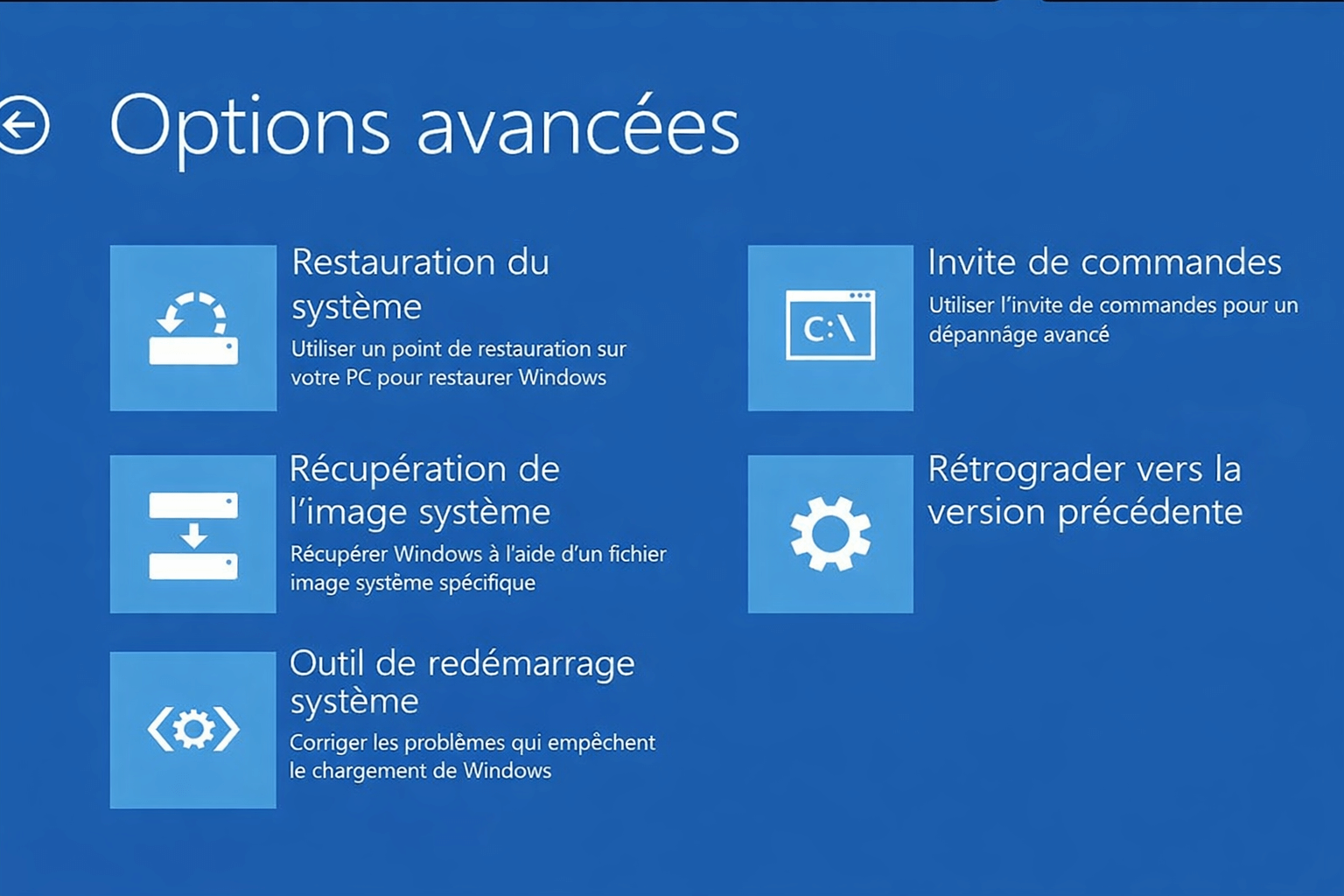 outil demarrage de window