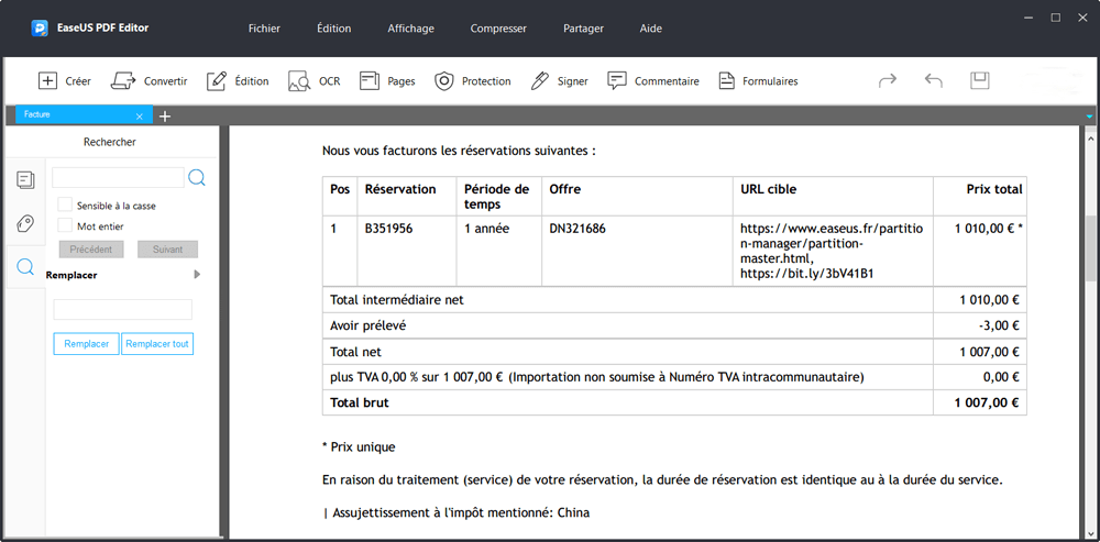 Méthodes gratuites Comment remplacer du texte dans un PDF en ligne hors ligne EaseUS