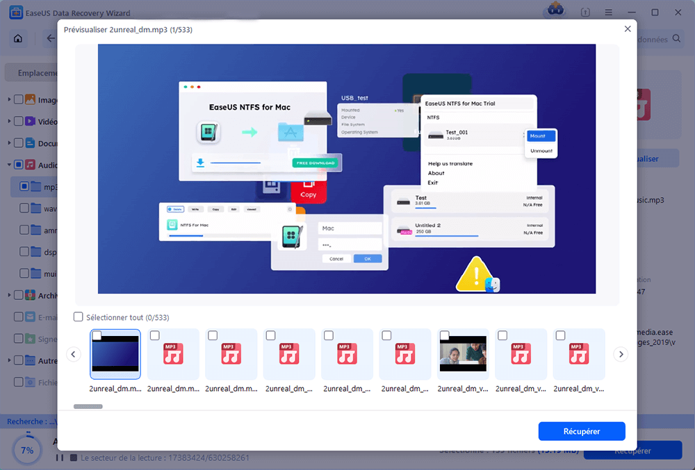 Récupérer et enregistrer les fichiers audio restaurés