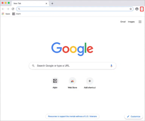 cliquez sur les points verticaux