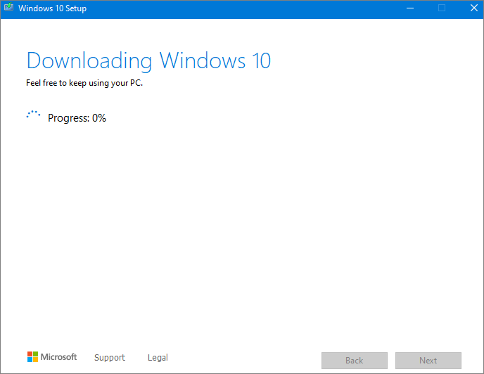 démarrer le téléchargement du fichier ISO
