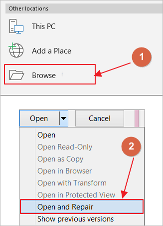réparer les fichiers corrompus avec l'application office