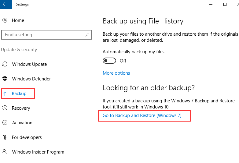 trouver la sauvegarde de windows