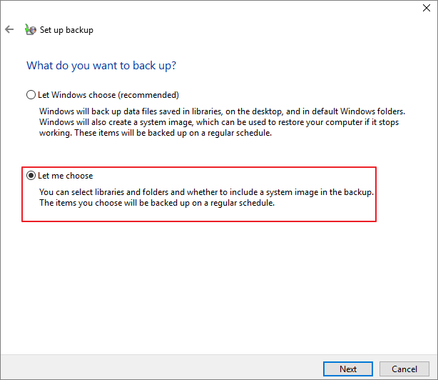 choisir le fichier à sauvegarder