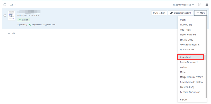 télécharger la signature
