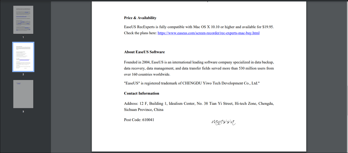 enregistrer le fichier signé