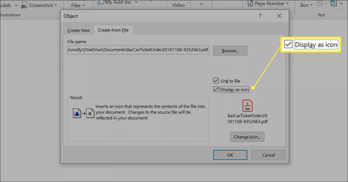 lien word vers le fichier