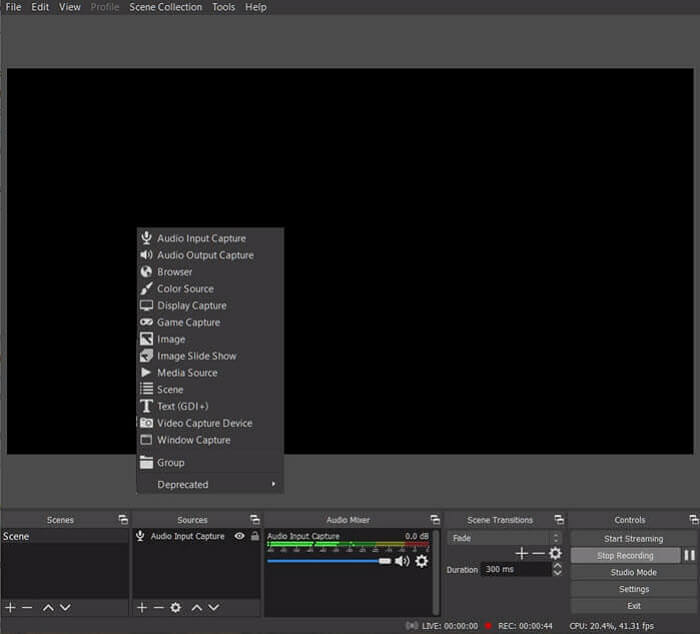 obs ajouter une source d'enregistrement