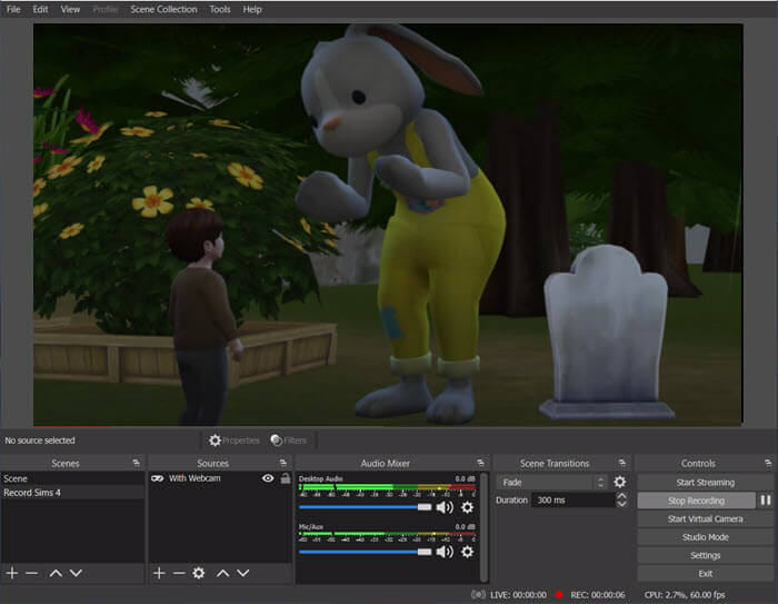 enregistrer le jeu vr via obs