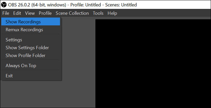 voir l'enregistrement obs