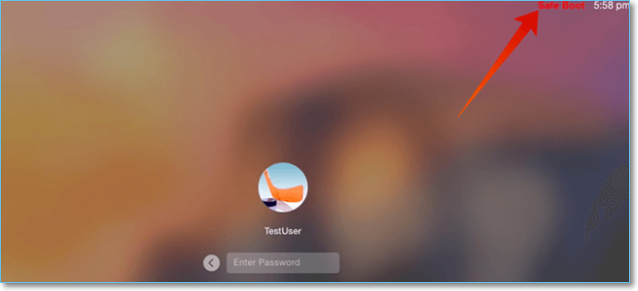 vérifier si Safe Boot est écrit en rouge