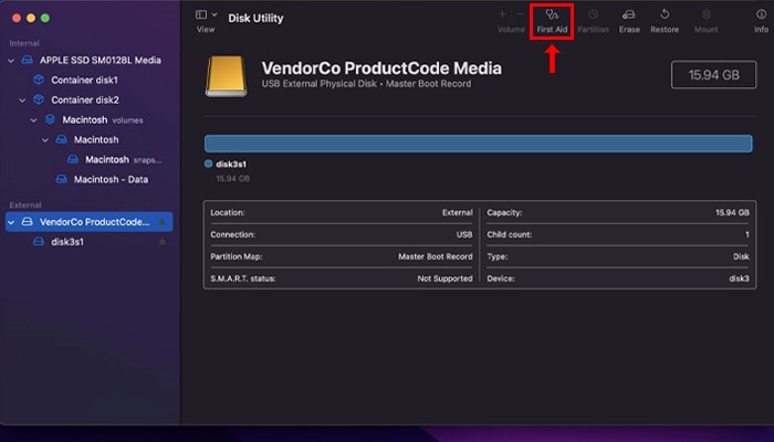 Utilisez S.O.S. pour réparer votre disque de sauvegarde