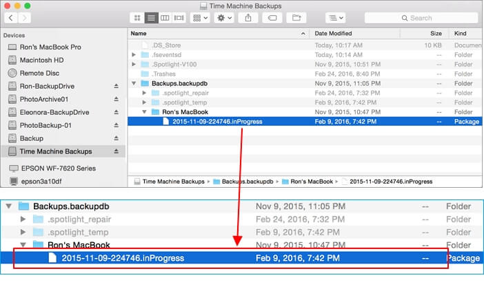 Supprimez le fichier inProgress
