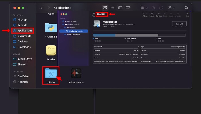Ouvrir l'utilitaire de disque