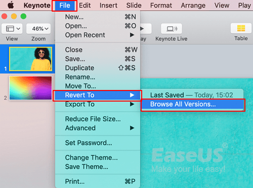Ouvrir la version précédente du fichier perdu
