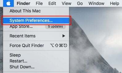 Ouvrir les préférences système sur Mac