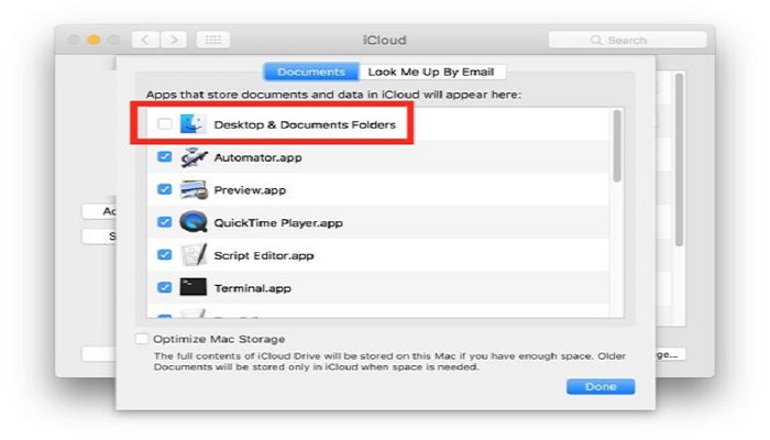 Déc masquer des fichiers dans icloud étape 2