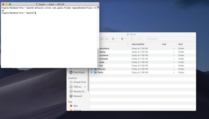 décacheter les fichiers dans le terminal étape 2