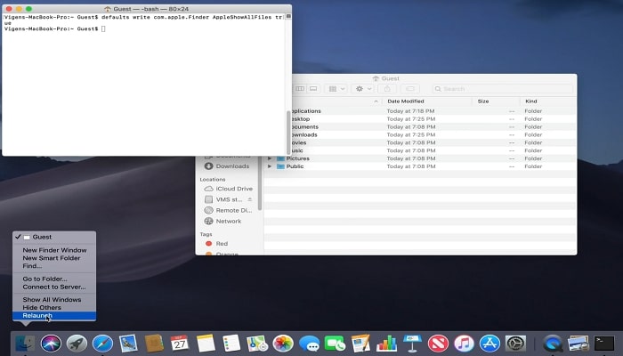 décacheter les fichiers dans le terminal étape 3