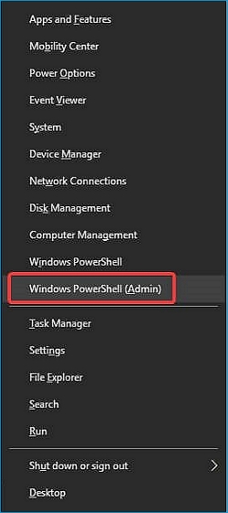 sélectionnez windows powershell