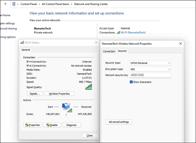 mot de passe wifi dans l'adaptateur