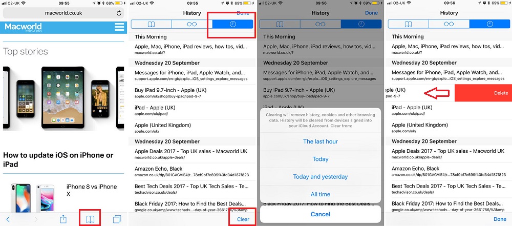 Supprimer l'historique sur l'iPhone et l'iPad à partir de Safari