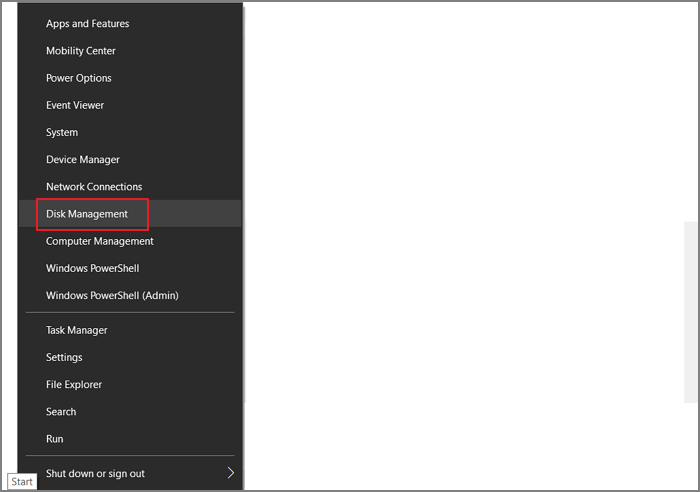 Ouvrir la gestion des disques
