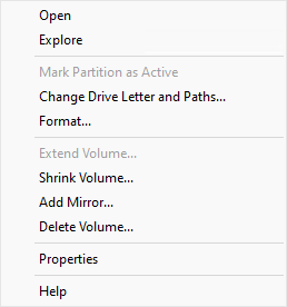 Cliquez avec le bouton droit sur une partition dans Gestion des disques Windows 11
