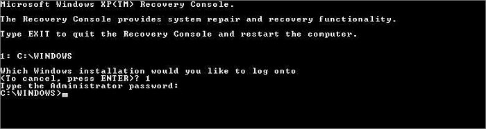 formatage du lecteur c avec la console de récupération