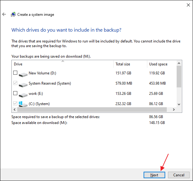 créer une image système étape 4