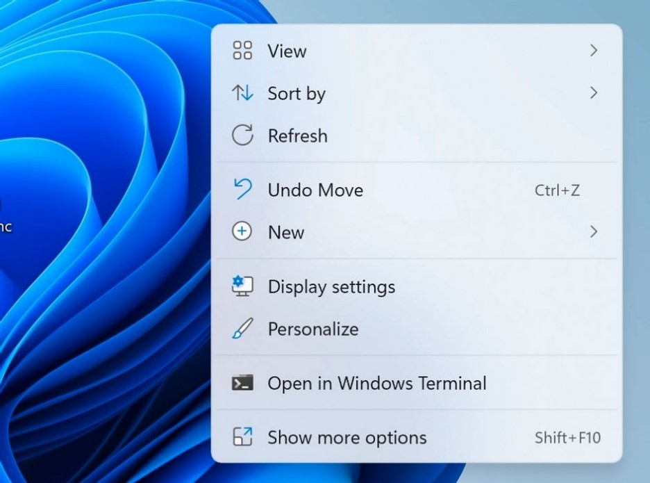 actualiser windows 11 via le menu contextuel