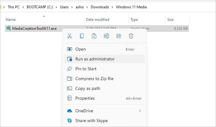 exécuter l'outil windows media certain
