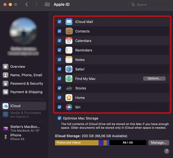 combiner iCloud avec le dispositif