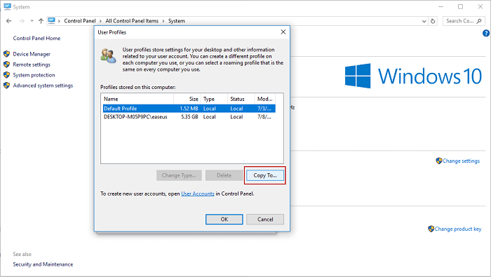 Panneau de configuration 4