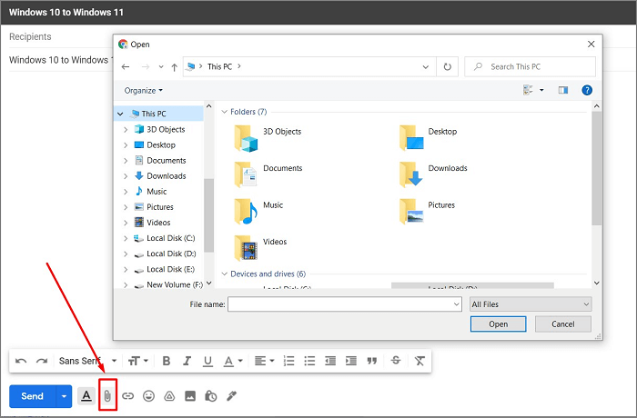 transfert de fichiers par e-mail