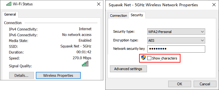 Vérifier le mot de passe WiFi
