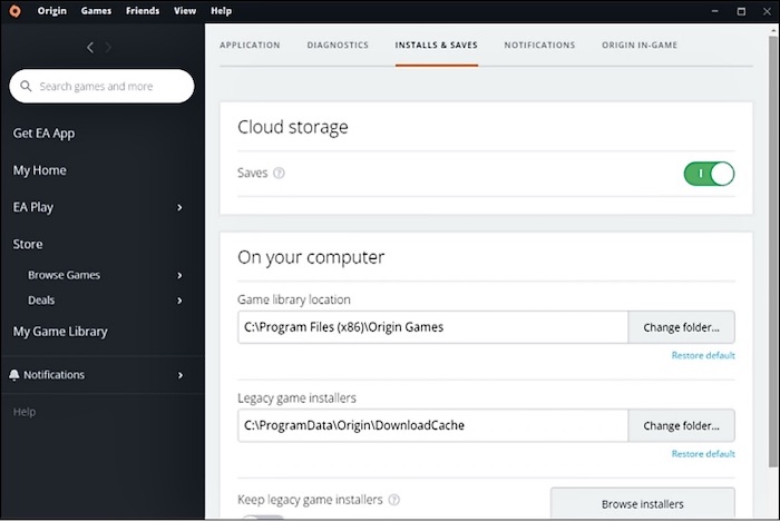 déplacer les jeux d'origine vers un autre lecteur