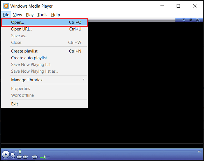 windows media player fichier ouvert