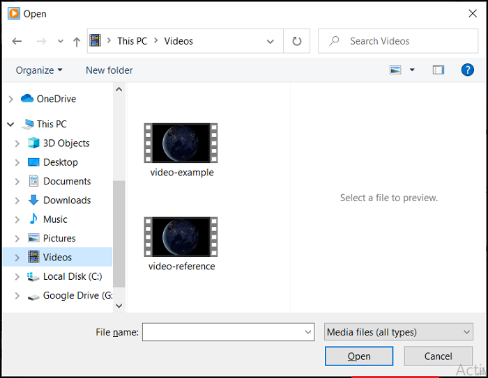 location de windows media player mp4