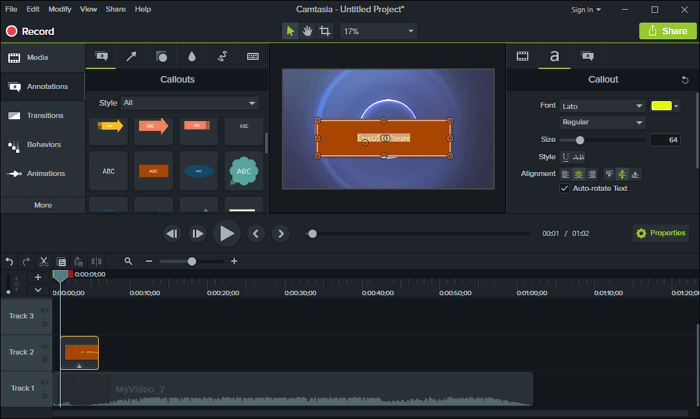 Ajouter du texte à la vidéo dans Camtaisa