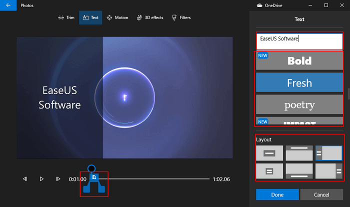 Régler l'effet du texte