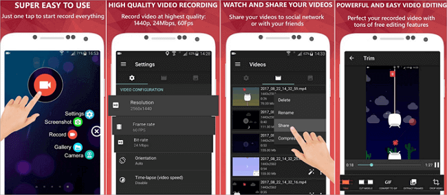 enregistrer l'écran sur Andrioid