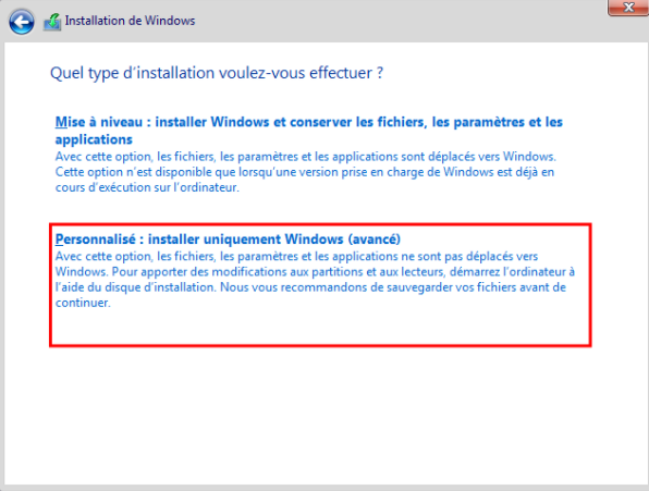 Installer Windows uniquement