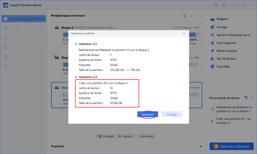 Confirmez et conservez toutes les modifications
