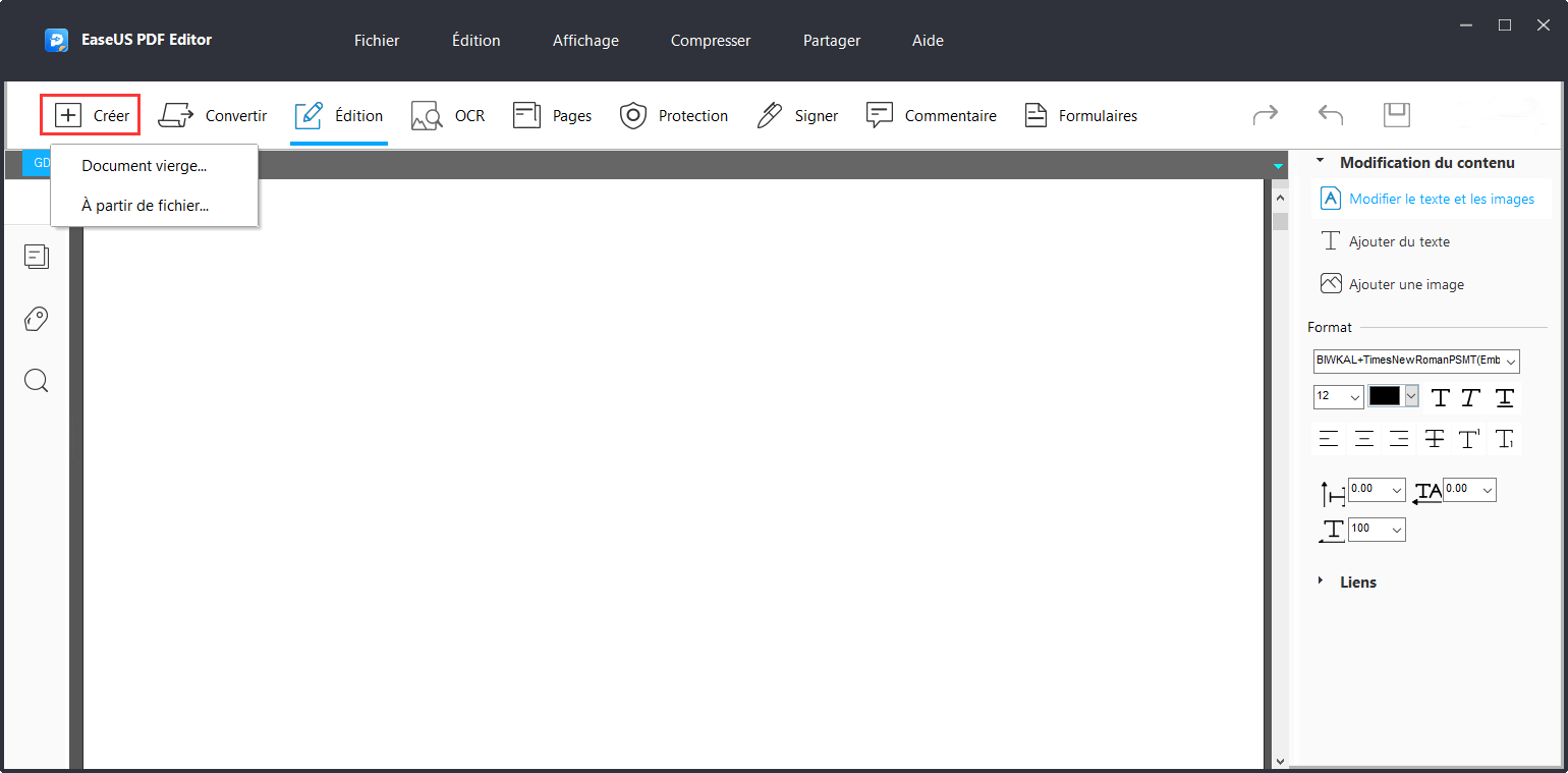créer un nouveau pdf