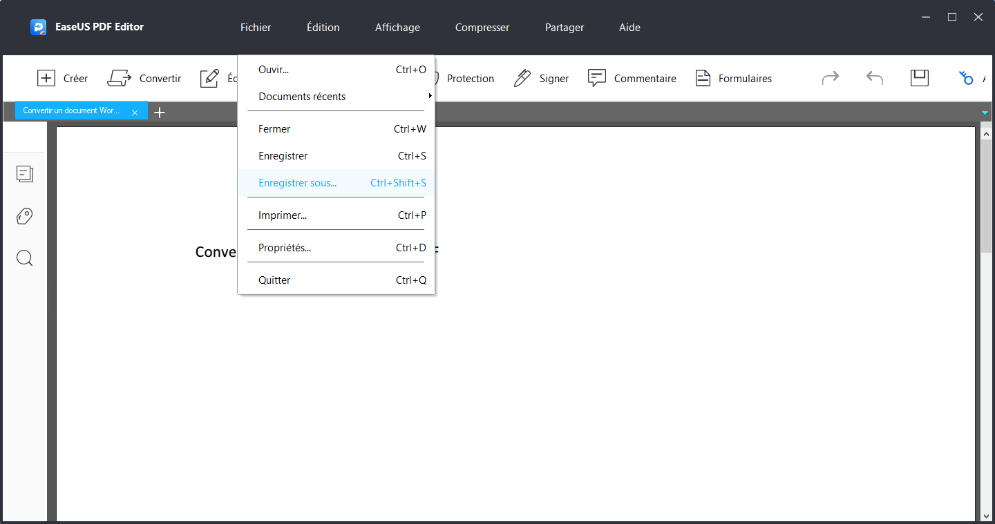 enregistrer word en PDF
